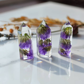 Mini Floral Crystal Tower Obelisk - Fern