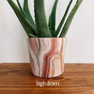 Hand Painted Marble Planter - High Desert Pastel / Small 5"