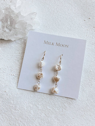 Milk Moon | Pearl Trio Earrings
