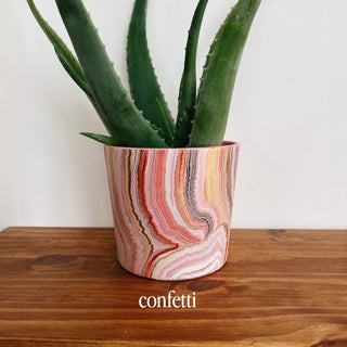 Hand Painted Marble Planter - High Desert Pastel / Small 5"