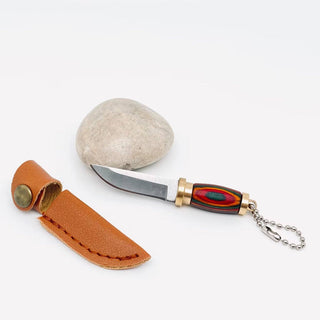 Wooden Handle Mini Knife w/ Protective Cover