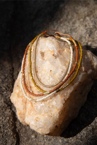 Sintha Silk Bead Bracelet: Rust
