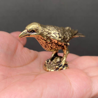 Brass Crow Desktop Figurine