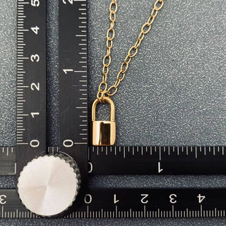 18K Gold-Plated Lock Charm Necklace