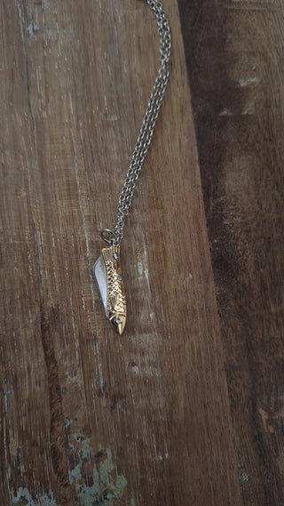 Mini Fish Handle Pocket Knife Necklace