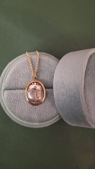 Bronze and Silver Beetle Necklace