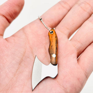 Mini Wooden Handle Stainless Steel Axe w/ Protective Cover