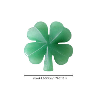 Aventurine Lucky Four Leaf Clover Carved Stone