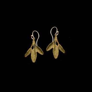 Petite Herb Sage Wire Earrings by Michael Michaud