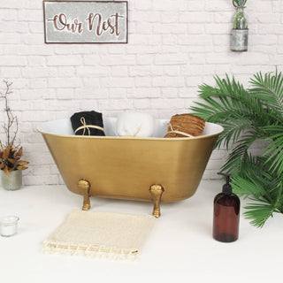 Vintage Bathtub Dish with Gold Accent