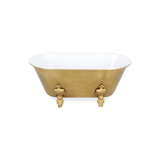 Vintage Bathtub Dish with Gold Accent