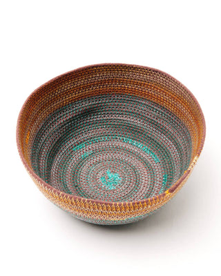 Teal and Marigold Rope Bowl: Small