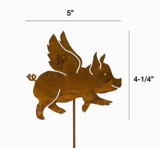 Flying Pig Pick Metal Silhouette Garden Yard Home Art Decor