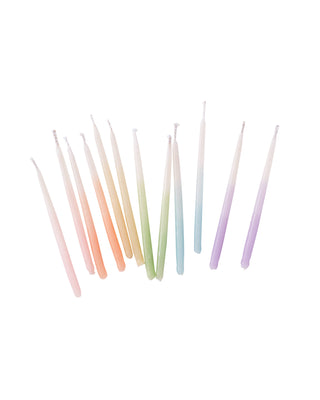 Short Rainbow Ombré Hand-dipped Beeswax Party Candles