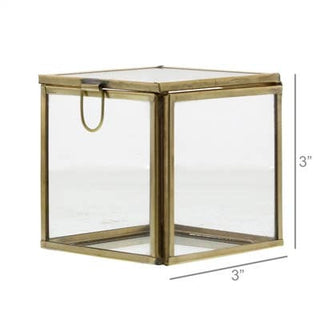 Leaded Glass Box - Small - Brass