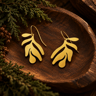 Abstract Modern Botanical Earrings