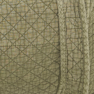 Soft Cotton Quilted Tote Bag: Olive / 14"x12"