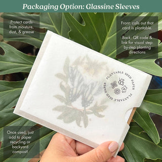 Monarch Butterfly Plantable Wildflower Seed Card: Glassine Sleeves