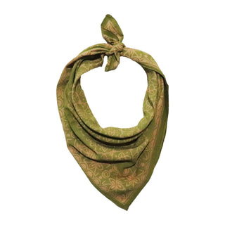 Hand Dyed Batik Bandana Lime Blossom Green