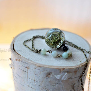 Woodland Moss Terrarium Brass Necklace