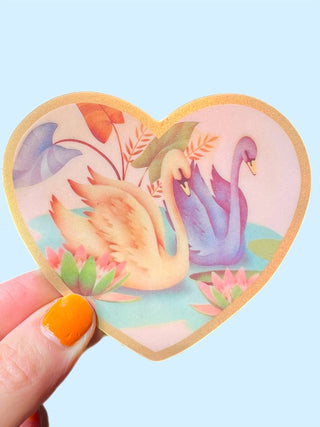 Swan Friends  Sticker - 3 Inch