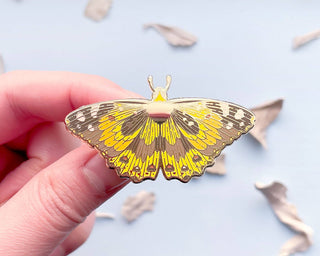 Painted Lady Butterfly (Vanessa cardui) Enamel Pin: Locking Pin Back