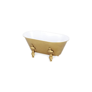 Vintage Bathtub Dish with Gold Accent