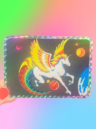 Pegasus Glitter Sticker - 4 Inch
