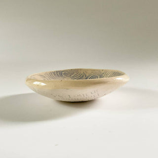 Small Handmade Ceramic Dish with Mushroom Trio