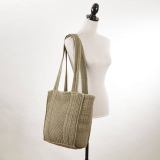 Soft Cotton Quilted Tote Bag: Slate / 14"x12"