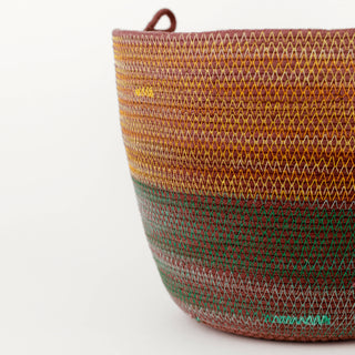 Teal + Marigold Rope Bucket: Medium