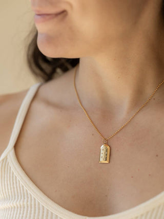 Ferris Diamond CZ Arch Amulet Necklace - Gold
