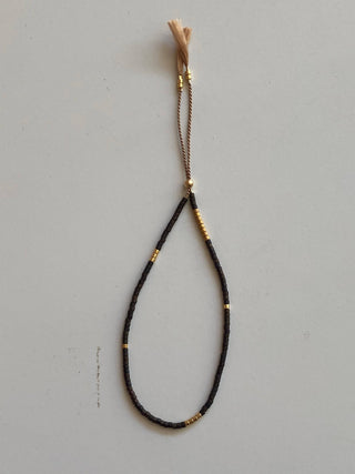 Sintha Silk Bead Bracelet: Charcoal