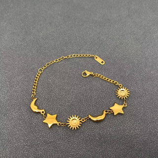 Celestial Sun, Moon & Stars 18K Gold Plated Bracelet