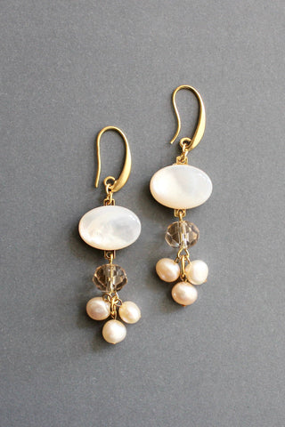 Mother-of-Pearl Cluster Earrings