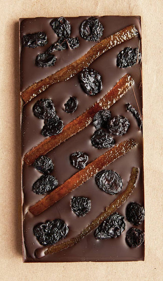 Orange Confit and Cherries Chocolate Bar
