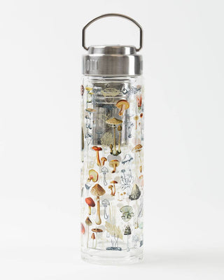 Glass Tea Infuser Bottle - Mushrooms