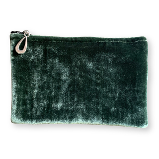 Silk Velvet Coin Purse: Delft Blue