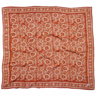Large Hand Dyed Batik Bandana -  Auburn Orange