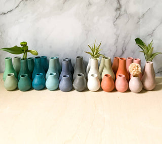 Miniature Concrete Bud Vases | Pale Blue