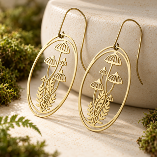 Mushroom Oval Vignette Earrings