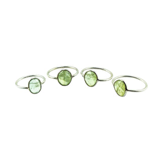 Prehnite Gemstone Ring in Sterling Silver