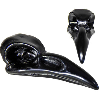 Black Obsidian Raven Skull