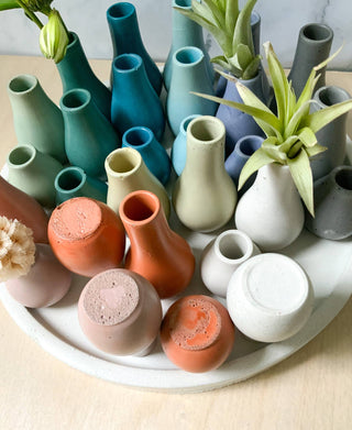 Miniature Concrete Bud Vases | Peachy Pink