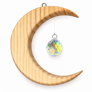 Carved Crescent Moon Suncatcher