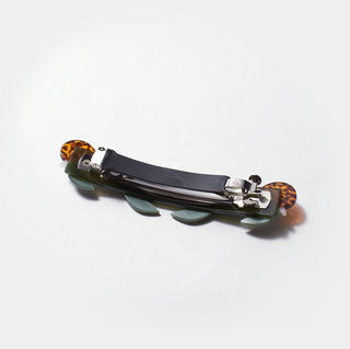 Brocéliande French Barrette w/ Lotus Flowers & Snails