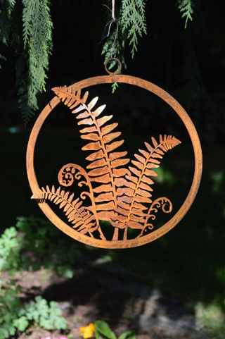 Fern Ring Metal Silhouette Garden Yard Home Art Decor