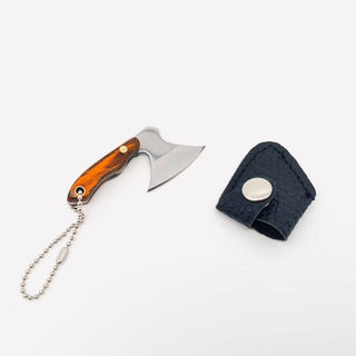 Mini Wooden Handle Stainless Steel Axe w/ Protective Cover