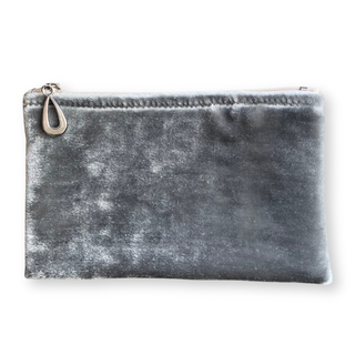 Silk Velvet Coin Purse: Delft Blue