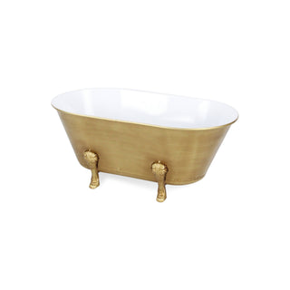 Vintage Bathtub Dish with Gold Accent